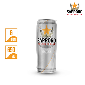 Thùng Bia Sapporo Premium - 6 lon 650ml