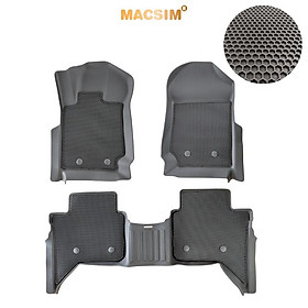 Thảm sd3 dạng lưới lục giác 2 lớp Ford Ranger/Ford Raptor 2012-2022 màu đen bề mặt cao su siêu sạch nhãn hiệu Macsim (2lớp tổ ong sd3 ct)