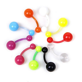 10x Acrylic Belly Buttons Navel Ring Bar Bars Body Piercing Jewellery Rings