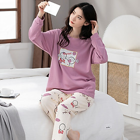 Đồ mặc nhà nữ thu đông cotton mịn đẹp 5119