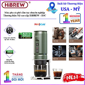 Mua Máy pha cà phê cầm tay chuyên nghiệp Espresso 3 trong 1  dùng pin có thể pha cả nóng và lạnh. Thương hiệu Mỹ cao cấp HiBREW - H4C. HÀNG CHÍNH HÃNG