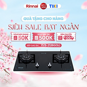 Mua Bếp gas âm Rinnai RVB-212BG(SL) mặt bếp kính và kiềng bếp men - Hàng chính hãng.
