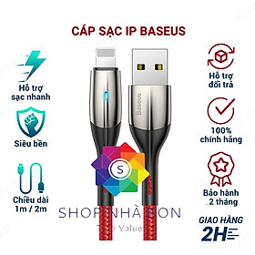 Cáp sạc iphone Baseus Horizontal sạc nhanh 2.4A và dây sạc truyền dữ liệu tốc độ cao bọc dù cho iP / iPad - hàng chính hãng