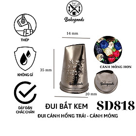 Mua Đui bắt hoa hồng cánh trái SD818  Đuôi bắt kem hàn quốc trang trí bánh bằng thép không gỉ dày dặn cứng cáp nhiều cỡ