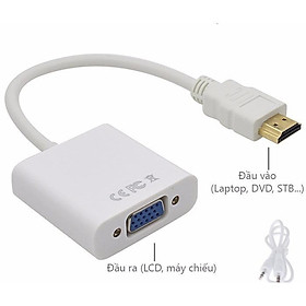 Cáp Chuyển Từ HDMI Ra Vga Có Jack Audio + Tặng Kèm Cáp Nối 3.5mm