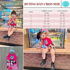 đồ bộ bé gái 8-25kg chân váy, áo ba lỗ coton 4D thun co giãn.