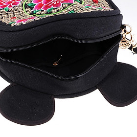 Peony Flower Embroidery Bag Retro Style Bag Embroidered Handbag Single Shoulder Female Shoulder Bag