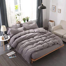 Bộ vỏ chăn ga gối Cotton poly đơn sắc homestay giá rẻ