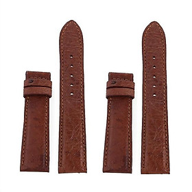 HC8438 - Dây đồng hồ Huy Hoàng da đà điểu da bụng size 16, 18, 20 màu nâu đỏ