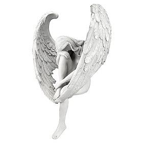 Resin Hugging Legs Angel with  Statue Ornaments Figurines Garden Decor
