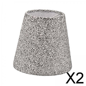 2xTable Lamp Shade Dust Cover Clip on Fabric Cloth Lampshade Sturdy Decorative