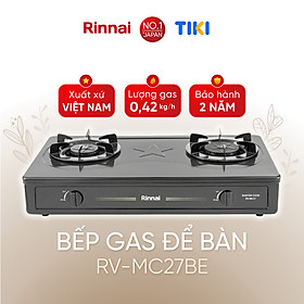 Bếp gas dương Rinnai RV-MC27BE mặt bếp men và kiềng bếp men - Hàng chính hãng.