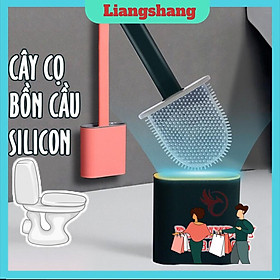 Cọ Bồn Cầu Toilet Nhà Vệ Sinh Cao Cấp Kèm Giá Cắm Chổi Silicon