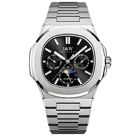 Đồng hồ nam chính hãng I&W CARNIVAL 55886G-2 mặt đen size mặt 42mm,kính sapphire ,chống nước 50m,dây thép không gỉ
