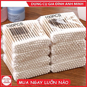 Mua Tăm Bông ngoáy tai thân gỗ tre  mềm mại dễ dàng sử dụng  dụng cụ gia đình Anh Minh