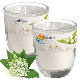 Combo 2 ly nến thơm tinh dầu Bolsius Lily of the Valley 105g - hoa lan chuông, nến trang trí, thơm phòng, thư giãn, Hỗ trợ khử mùi