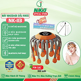 Máy Massage Đầu Bạch Tuột Nikio NK-113 - 20 Chân Rung Mát Xa, Hỗ Trợ Giảm Đau Đầu, Cải Thiện Trí Nhớ, Tích Hợp Hồng Ngoại, Kết Nối Bluetooth Nghe Nhạc Thư Giãn - 5 Chế Độ Mát Xa Tăng Tuần Hoàn Máu, Giảm Stress Giúp Dễ Ngủ