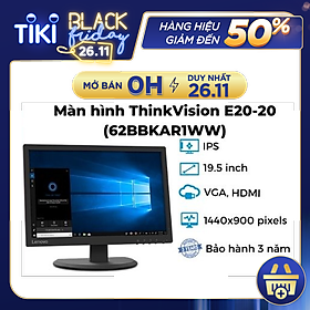Màn hình máy tính Lenovo ThinkVision E20-20 (62BBKAR1WW) 19.5-inch | 1440x900 | HDMI | VGA | Bảo hành 12 tháng - Hàng chính hãng