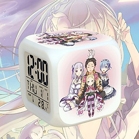 Mua Đồng hồ báo thức để bàn in hình RE:ZERO Bắt Đầu Lại Ở Thế Giới Khác đèn LED đổi màu anime chibi tiện lợi xinh xắn