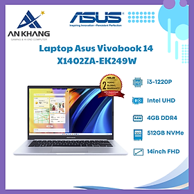 Hình ảnh Laptop Asus X1402Z (X1402ZA-EK249W) i3-1220P/4GD4/512G/14.0FHD/FP/WiFi6/BT5/3C42Wh/W11SL/BẠC - Hàng Chính Hãng - Bảo Hành 24 Tháng