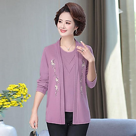 Áo len khoác hai mảnh trung niên phong cách al81 - hàng quảng châu cao cấp