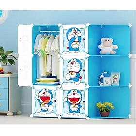 Tủ quần áo Doremon lắp ráp 9 ô có bên hông