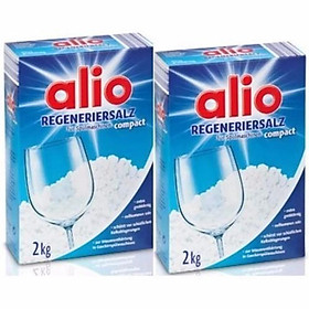 Combo 2 hộp muối Alio 2 kg NK Đức cho máy rửa chén bát