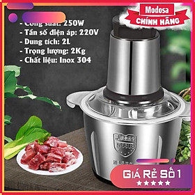 Mua Máy Xay Thịt Modosa  Rau Củ Đa Năng Cối Inox 304 Công Suất Cực Mạnh - Cốc Xay Bằng Thủy Tinh Motor Lõi Đồng 100% - Hàng Chính Hãng
