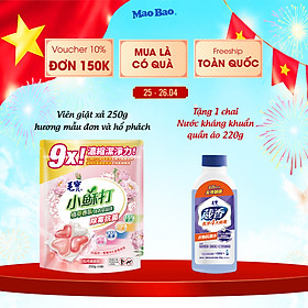 Viên giặt xả Mao Bao - Chống nấm mốc và kháng khuẩn 10g*25 viên (Hương mẫu đơn và hổ phách)