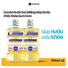 Bộ 2 Chai Nước súc miệng giúp nướu chắc khỏe Listerine Gum Care 750ml/chai 101109930