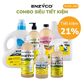 Trọn bộ - Siêu tiết kiệm, Bộ 7 Sản Phẩm Tẩy Rửa Sinh Học ENZYCO 90% Enzyme Lên Men Từ Dứa Bồ Và Bồ Hòn