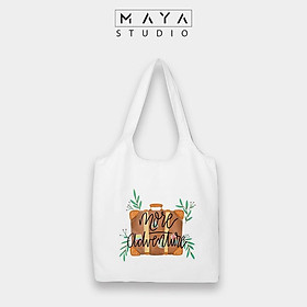 Album Túi tote BẦU MAYA vải Canvas uzzang LET TRAVEL phù hợp mọi lứa tuổi mang đi học đi chơi