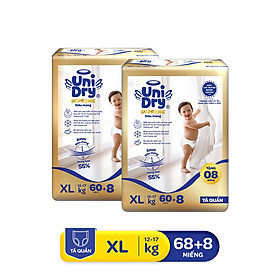 Mẫu mới Combo2 Tã quần Unidry G3X Supreme siêu mỏng size XL - 60+8 miếng