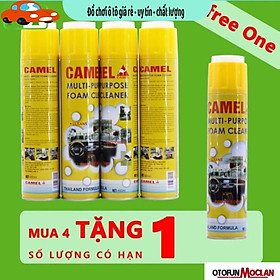 Combo 4 Chai Xịt Bọt Đa Năng Vệ Sinh Ghế Da Nội Thất Ô Tô Foam Cleaner Màu Vàng