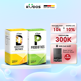 Combo Thực Phẩm Bảo Vệ Sức Khỏe - Viên uống KUDOS PROBITICS 30 viên + Viên uống KUDOS DIGESTIVE ENZYMES 30 viên