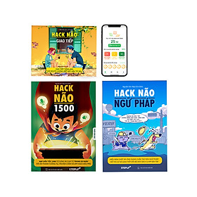 [Download Sách] Sách - Combo 3 cuốn Hack Não 1500 Từ Vựng Tiếng Anh + Ngữ Pháp + Giao Tiếp - Kèm App Hack Não Pro kiểm tra học phát âm
