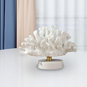 Creative Coral Sculpture Collection Statue Crafts Arts Marble Base Figurine for Living Room Tabletop Bedroom Decoration Gift