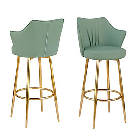 Mua Ghế quầy bar chân vàng CB2297D-P Nội thất Capta Ghế bar chân cố định nhập khẩu nệm pu mềm có gác chân mạ màu vàng gold tại tp hcm