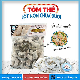 Tôm Thẻ Lột Nõn Chừa Đuôi Vị Dai Ngọt Thiện Nhà Tôm túi 1kg giao nhanh siêu tốc HCM