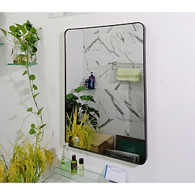 Mua Gương Soi Kibath Chữ Nhật Bo 4 Góc Khung Viền Nhôm Sơn Tĩnh Điện  KB-138