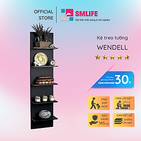 Kệ gỗ treo tường trang trí hiện đại SMLIFE Wendell | Gỗ MDF dày 17mm chống ẩm | D35xR20xC146cm