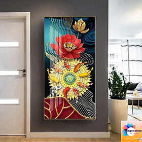 Mua tranh tráng gương sen cá sang chảnh
