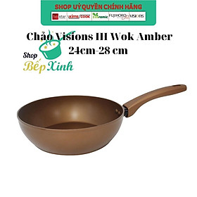 Chảo chống dính ceramic bếp từ Pháp Visions dùng được mọi bếp hàng chính hãng size 18cm -20cm -24cm -26cm -28 cm