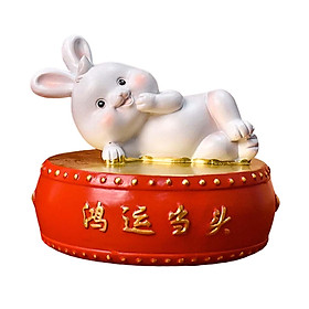 Lucky Rabbit Statue Money Box Figurines Piggy Bank Storage Case for Bedroom