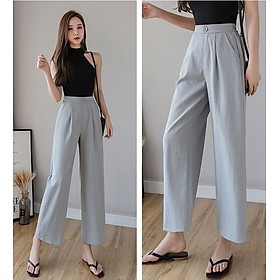 Quần đũi nữ ống rộng, dài - Quần culottes đũi dáng dài ống rộng dáng suông Hot Trend Haint Boutique HB38