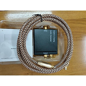 Bộ Chuyển Đổi Âm Thanh Quang Sang Analog Audio loại to xịn Kèm dây quang vàng dài 1,5m