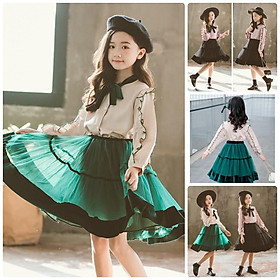 VL2Size130-160 (21-40kg)Đầm cho bé gái, kiểu dáng công chúaThời trang trẻ Em hàng quảng châu