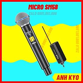 Mua Mic thu âm ISK SM58 Cầm Tay - Micro Không Dây Màu Đen BLX24CN/SM58 Dùng Cho Sound Card  Âm ly  Vang  Mixer  Loa