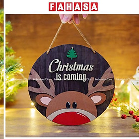 Bảng Gỗ Tròn Treo Tường Trang Trí Giáng Sinh - Bách Mộc - Tuần Lộc