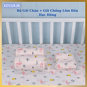 Bộ Gối Lõm, Gối Chặn chống bẹp đầu, méo đầu, móp đầu, con ngủ ngon giấc cho em bé và trẻ sơ sinh